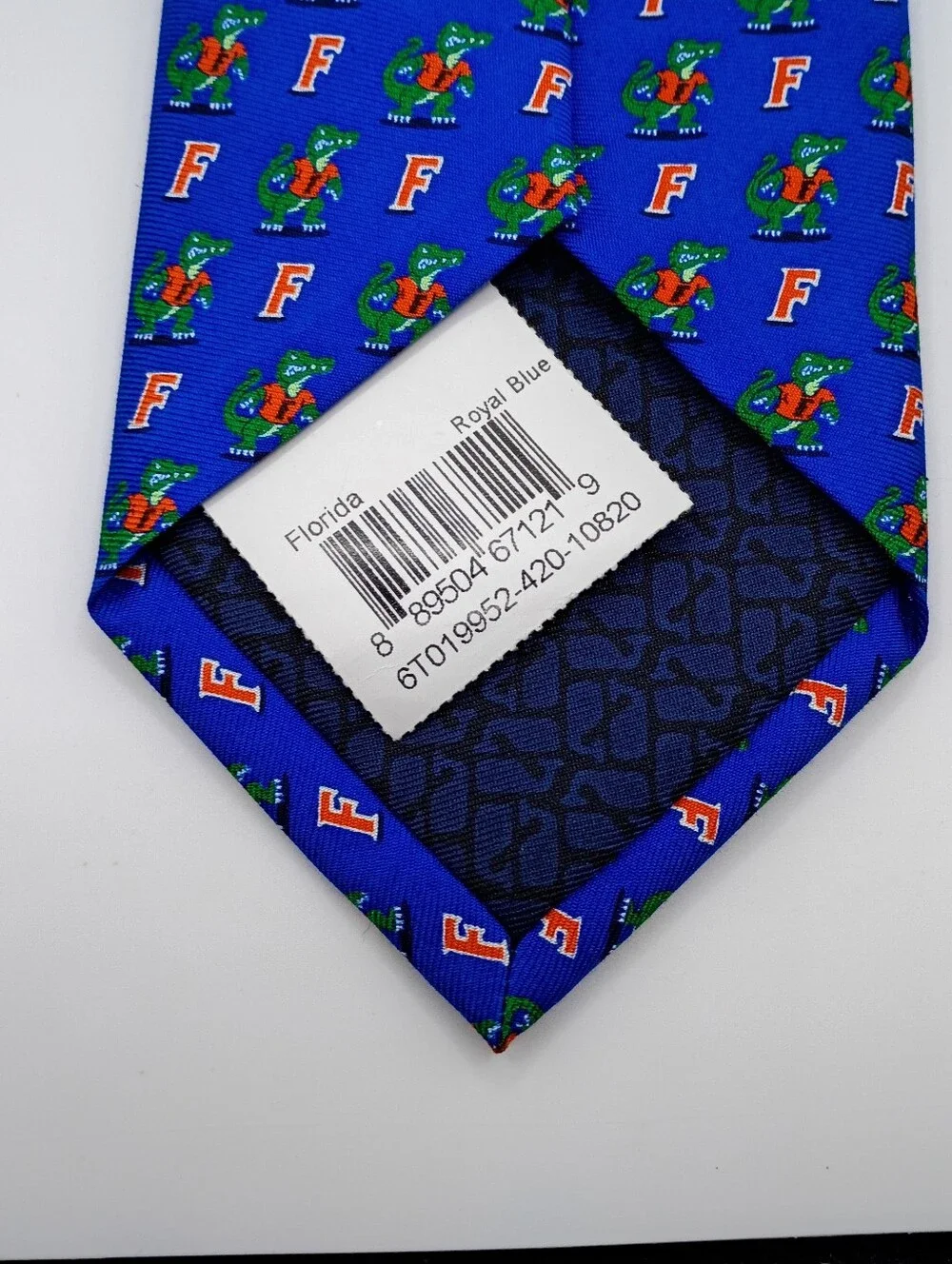 Vineyard Vines Custom UF Gators 100% Silk Tie Blue Orange Logo – Made in USA NWT